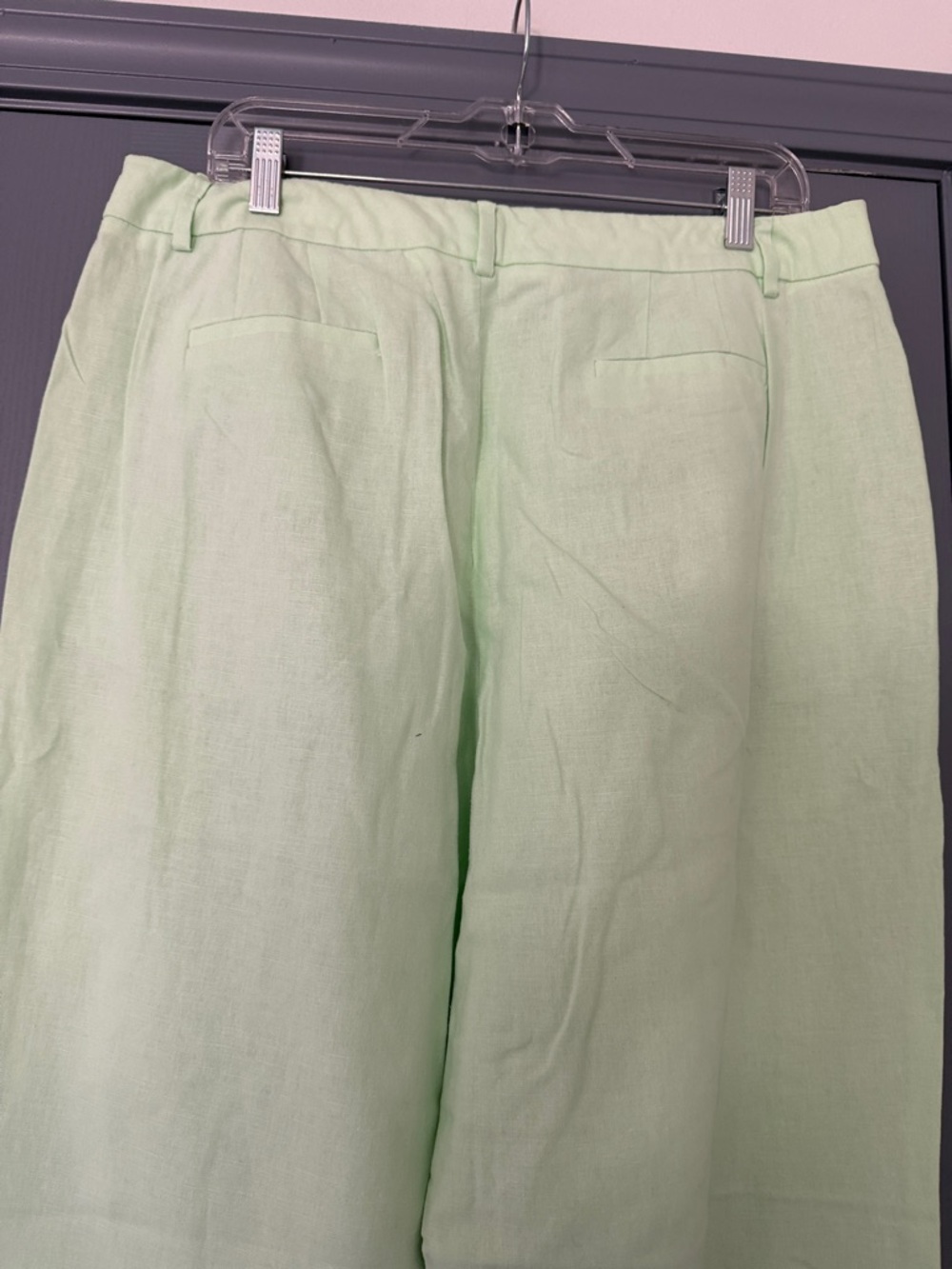 J Crew Light Green Linen Trousers. - Picture 3 of 4
